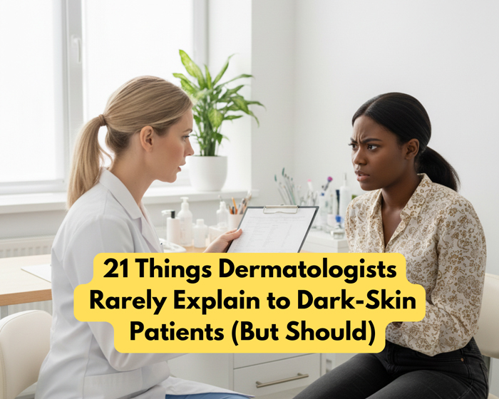Dermatologist examining dark skin patient